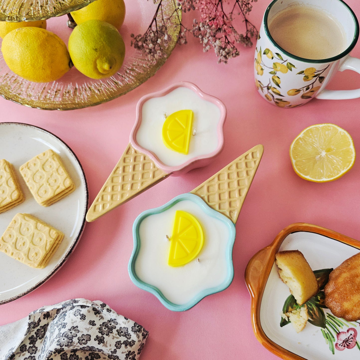 Lumânare parfumată Lemon Madelaine - lămâie & prăjituri